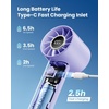 image:imageGaiatop Portable Mini Fan 3 Speed Handheld Fans with Power Display Flashlight USB Rechargeable Battery Lightweight Personal Cooling for Women Men Indoor Outdoor Travel PinkPurple