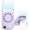 image:imageGaiatop Mini Neck Fan Rechargeable Handheld Desk Use LED Power Display 3 Speed 360Rotate Mirror for Lash Makeup Cute Camera Design Small Portable USB Fans Personal Cooling Travel EssentialsPurple