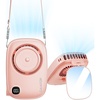 image:imageGaiatop Mini Neck Fan Rechargeable Handheld Desk Use LED Power Display 3 Speed 360Rotate Mirror for Lash Makeup Cute Camera Design Small Portable USB Fans Personal Cooling Travel EssentialsPink
