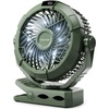 image:imageGaiatop Portable Camping Fan with LED Lantern 360Rotation and Clip on for Desk 4000mAh USB Rechargeable Battery Powered Digital Display and Hanging Hook for Tent Outdoor Travel Bedroom BlackGreen