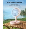 image:imageGaiatop Foldable Small Desk Fan with LED Night Light 68in Wireless 6000mAh Battery Powered Portable Fan USB Rechargeable Bedroom Office Dorm Camping Travel Cruise Essentials Gifts for Women MenPink