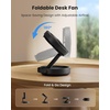 image:imageGaiatop Foldable Small Desk Fan with LED Night Light 68in Wireless 6000mAh Battery Powered Portable Fan USB Rechargeable Bedroom Office Dorm Camping Travel Cruise Essentials Gifts for Women MenBlack