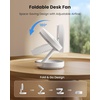 image:imageGaiatop Foldable Small Desk Fan with LED Night Light 68in Wireless 6000mAh Battery Powered Portable Fan USB Rechargeable Bedroom Office Dorm Camping Travel Cruise Essentials Gifts for Women MenWhite