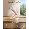 image:imageGaiatop Foldable Small Desk Fan with LED Night Light 68in Wireless 6000mAh Battery Powered Portable Fan USB Rechargeable Bedroom Office Dorm Camping Travel Cruise Essentials Gifts for Women MenPink