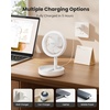 image:imageGaiatop Foldable Small Desk Fan with LED Night Light 68in Wireless 6000mAh Battery Powered Portable Fan USB Rechargeable Bedroom Office Dorm Camping Travel Cruise Essentials Gifts for Women MenWhite