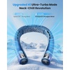 image:imageGaiatop Portable Neck Fan 40 Stretch Neck Cooler with 360 Surrounding Cooling 1100 Speed Scroll Switch Hands Free Personal Fans H1 Turbo Mode for Outdoor Travel Office Gym Summer Gifts Blue
