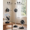 image:imageGaiatop Portable Pedestal Fan 16000mAh Battery Max 74h Runtime Foldable Oscillating Standing Fan Collapsible Desk Fans LED Light Case amp Remote Control 4 Speeds for Outdoor Travel Camping WhiteBlack