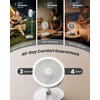 image:imageGaiatop Portable Pedestal Fan 16000mAh Battery Max 74h Runtime Foldable Oscillating Standing Fan Collapsible Desk Fans LED Light Case amp Remote Control 4 Speeds for Outdoor Travel Camping WhiteWhite