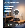 image:imageGaiatop Portable Pedestal Fan 16000mAh Battery Max 74h Runtime Foldable Oscillating Standing Fan Collapsible Desk Fans LED Light Case amp Remote Control 4 Speeds for Outdoor Travel Camping WhiteBlack