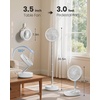 image:imageGaiatop Portable Pedestal Fan 16000mAh Battery Max 74h Runtime Foldable Oscillating Standing Fan Collapsible Desk Fans LED Light Case amp Remote Control 4 Speeds for Outdoor Travel Camping WhiteWhite