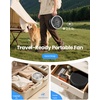 image:imageGaiatop Portable Pedestal Fan 16000mAh Battery Max 74h Runtime Foldable Oscillating Standing Fan Collapsible Desk Fans LED Light Case amp Remote Control 4 Speeds for Outdoor Travel Camping WhiteBlack
