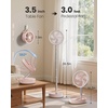 image:imageGaiatop Portable Pedestal Fan 16000mAh Battery Max 74h Runtime Foldable Oscillating Standing Fan Collapsible Desk Fans LED Light Case amp Remote Control 4 Speeds for Outdoor Travel Camping WhitePink