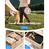image:imageGaiatop Portable Pedestal Fan 16000mAh Battery Max 74h Runtime Foldable Oscillating Standing Fan Collapsible Desk Fans LED Light Case amp Remote Control 4 Speeds for Outdoor Travel Camping WhitePink