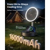 image:imageGaiatop Portable Pedestal Fan 16000mAh Battery Max 74h Runtime Foldable Oscillating Standing Fan Collapsible Desk Fans LED Light Case amp Remote Control 4 Speeds for Outdoor Travel Camping WhiteBlack