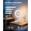 image:imageGaiatop Portable Pedestal Fan 16000mAh Battery Max 74h Runtime Foldable Oscillating Standing Fan Collapsible Desk Fans LED Light Case amp Remote Control 4 Speeds for Outdoor Travel Camping WhiteWhite