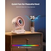 image:imageGaiatop Portable Quiet Desk Fan 6000mAh Rechargeable Battery Fan with RGB Ring 18Hrs Runtime 5Speed Strong Wind Bedroom Office Desk Accessories Gifts for Women Men Teens SilverPeach Pink