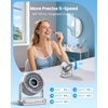 image:imageGaiatop Portable Quiet Desk Fan 6000mAh Rechargeable Battery Fan with RGB Ring 18Hrs Runtime 5Speed Strong Wind Bedroom Office Desk Accessories Gifts for Women Men Teens SilverSilver
