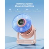 image:imageGaiatop Portable Quiet Desk Fan 6000mAh Rechargeable Battery Fan with RGB Ring 18Hrs Runtime 5Speed Strong Wind Bedroom Office Desk Accessories Gifts for Women Men Teens SilverPeach Pink