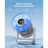 image:imageGaiatop Portable Quiet Desk Fan 6000mAh Rechargeable Battery Fan with RGB Ring 18Hrs Runtime 5Speed Strong Wind Bedroom Office Desk Accessories Gifts for Women Men Teens SilverSilver