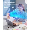 image:imageGaiatop Portable Quiet Desk Fan 6000mAh Rechargeable Battery Fan with RGB Ring 18Hrs Runtime 5Speed Strong Wind Bedroom Office Desk Accessories Gifts for Women Men Teens SilverPeach Pink