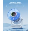 image:imageGaiatop Portable Quiet Desk Fan 6000mAh Rechargeable Battery Fan with RGB Ring 18Hrs Runtime 5Speed Strong Wind Bedroom Office Desk Accessories Gifts for Women Men Teens SilverBlue