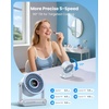 image:imageGaiatop Portable Quiet Desk Fan 6000mAh Rechargeable Battery Fan with RGB Ring 18Hrs Runtime 5Speed Strong Wind Bedroom Office Desk Accessories Gifts for Women Men Teens SilverBlue