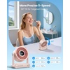 image:imageGaiatop Portable Quiet Desk Fan 6000mAh Rechargeable Battery Fan with RGB Ring 18Hrs Runtime 5Speed Strong Wind Bedroom Office Desk Accessories Gifts for Women Men Teens SilverPeach Pink
