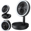 image:imageGaiatop Foldable Small Desk Fan with LED Night Light 68in Wireless 6000mAh Battery Powered Portable Fan USB Rechargeable Bedroom Office Dorm Camping Travel Cruise Essentials Gifts for Women MenBlack
