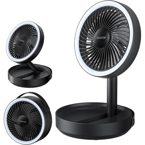 image:imageGaiatop Foldable Small Desk Fan with LED Night Light 68in Wireless 6000mAh Battery Powered Portable Fan USB Rechargeable Bedroom Office Dorm Camping Travel Cruise Essentials Gifts for Women MenBlack