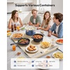 image:imageGaiatop Food Warming Mat FastHeating Silicone Electric Warming Tray with Heat Insulating Pad 7Level Temp 8h Timer Food Warmer Mat Portable Heating Mat for Countertop Gatherings Party HomeWhite