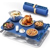 image:imageGaiatop Food Warming Mat FastHeating Silicone Electric Warming Tray with Heat Insulating Pad 7Level Temp 8h Timer Food Warmer Mat Portable Heating Mat for Countertop Gatherings Party Home Blue