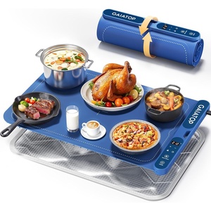 image:imageGaiatop Food Warming Mat FastHeating Silicone Electric Warming Tray with Heat Insulating Pad 7Level Temp 8h Timer Food Warmer Mat Portable Heating Mat for Countertop Gatherings Party Home Blue