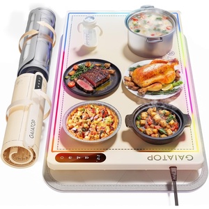 image:imageGaiatop Warming Mat for Food with Trivet amp Light Food Warming Mats for Countertop 6 Temp Level 6 Timer Settings FullSurface Fast Heating Portable Silicone Food Warmer for Parties BuffetCream