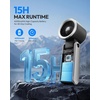 image:imageGaiatop Portable Handheld Turbo Fan 15 Hrs Cooling 180 Foldable 4in1 Hand Held Fans 6Speed 1100 Personal Mini Handheld Fans Small Portable Fan for Travel Working Outdoor Women Gifts BlackBlack