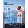 image:imageGaiatop Portable Handheld Turbo Fan 15 Hrs Cooling 180 Foldable 4in1 Hand Held Fans 6Speed 1100 Personal Mini Handheld Fans Small Portable Fan for Travel Working Outdoor Women Gifts BlackPink