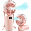image:imageGaiatop Portable Misting Fan 180 Foldable Handheld 3 Speeds USB Rechargeable Spray Water Mist with LED Digital Display Personal Cooling Mini Hand Fans for Travel Concert Outdoor Navy BluePink