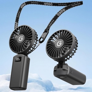 image:imageGaiatop 4000mAh Handheld Mini Fan 7110RPM High Speed Portable Personal Fan 3 Gears Strong Wind LED Display USB Rechargeable Battery Operated Gift for Women Makeup Travel Outdoor PinkBlack
