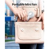 image:imageGaiatop Mini Portable Fan Small and Powerful Cute Design 3 Speed Personal Handheld fan and Desktop with Base Lightweight USB Rechargeable for Travel Lash Makeup Girl Women Summer Gift PinkWhite