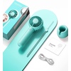 image:imageGaiatop Mini Portable Fan Small and Powerful Cute Design 3 Speed Personal Handheld fan and Desktop with Base Lightweight USB Rechargeable for Travel Lash Makeup Girl Women Summer Gift PinkGreen