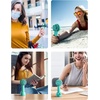 image:imageGaiatop Mini Portable Fan Small and Powerful Cute Design 3 Speed Personal Handheld fan and Desktop with Base Lightweight USB Rechargeable for Travel Lash Makeup Girl Women Summer Gift PinkGreen