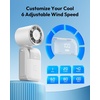 image:imageGaiatop Mini Portable Handheld Fan 6Speed Turbo Cooling Max 15 Hrs Rechargeable Personal Pocket Fan 3in1 Foldable Small Hand Fans for Outdoor Camping Travel Essentials Gifts for Women Men BlackWhite