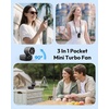 image:imageGaiatop Mini Portable Handheld Fan 6Speed Turbo Cooling Max 15 Hrs Rechargeable Personal Pocket Fan 3in1 Foldable Small Hand Fans for Outdoor Camping Travel Essentials Gifts for Women Men BlackBlack