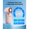 image:imageGaiatop Mini Portable Handheld Fan 6Speed Turbo Cooling Max 15 Hrs Rechargeable Personal Pocket Fan 3in1 Foldable Small Hand Fans for Outdoor Camping Travel Essentials Gifts for Women Men BlackPink