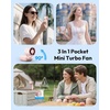 image:imageGaiatop Mini Portable Handheld Fan 6Speed Turbo Cooling Max 15 Hrs Rechargeable Personal Pocket Fan 3in1 Foldable Small Hand Fans for Outdoor Camping Travel Essentials Gifts for Women Men BlackPink
