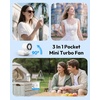 image:imageGaiatop Mini Portable Handheld Fan 6Speed Turbo Cooling Max 15 Hrs Rechargeable Personal Pocket Fan 3in1 Foldable Small Hand Fans for Outdoor Camping Travel Essentials Gifts for Women Men BlackWhite