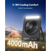 image:imageGaiatop Small Desk Fan 4000mAh Portable Fan for Travel with 3 LED Light Max 18 Hrs Desk Fans Quiet for Bedside Desktop UltraSlim Mini Fans Travel Cruise Essentials Office Accessories BlackBlack