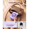 image:imageGaiatop Small Desk Fan 4000mAh Portable Fan for Travel with 3 LED Light Max 18 Hrs Desk Fans Quiet for Bedside Desktop UltraSlim Mini Fans Travel Cruise Essentials Office Accessories BlackPurple