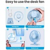 image:imageGaiatop USB Desk Fan Small But Powerful Personal Portable Quiet 3 Speeds Adjustable Mini Table Desktop fan for Cooling Home Office Car Summer Travel Gifts BlackLight blue
