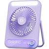 image:imageGaiatop Small Desk Fan 4000mAh Portable Fan for Travel with 3 LED Light Max 18 Hrs Desk Fans Quiet for Bedside Desktop UltraSlim Mini Fans Travel Cruise Essentials Office Accessories BlackPurple
