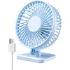 image:imageGaiatop USB Desk Fan Small But Powerful Personal Portable Quiet 3 Speeds Adjustable Mini Table Desktop fan for Cooling Home Office Car Summer Travel Gifts BlackLight blue